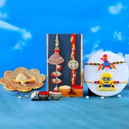CraftVatika 5-Pcs Tortoise Showpiece With Greeting Card & Roli Chawal Rakhi Gift Set-image-13