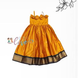 Little Love Kids Couture Yellow Silk Dresses-picture-45
