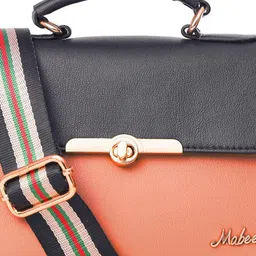 MABEE PU Structured Satchel with Bow Detail image 2