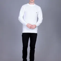 SPORTIZM Textured Round Neck Long Sleeves Woollen Pullover Sweater-image-53