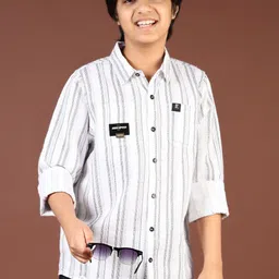 V-Mart Boys Opaque Striped Casual Shirt-image-4