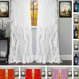 Dekor World Multicoloured Set of 2 Sheer Window Curtain image 2