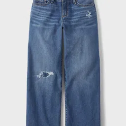 THE CHILDREN'S PLACE Girls Mid-Rise Low Distress Light Fade Baggy Jeans-picture-33