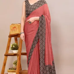 KALINI Women Printed Poly Chiffon Saree with Unstitched Blouse-image-21