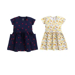 THE COTTON BABY Girls Pack Of 2 Cotton Print A-Line Dress-picture-48