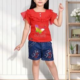 Alvion Girls Printed Top with Shorts-image-87