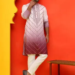 Jompers Men Printed Regular Chikankari Kurta with Pyjamas-41