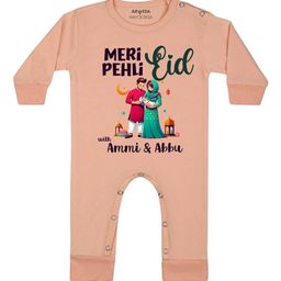 Arvesa Meri Pehli Eid With Ammi & Abbu Printed Bodysuit-56