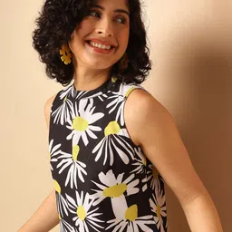Anouk Rustic Floral Print Mandarin Collar Top-picture-7