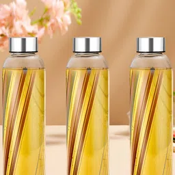 BOROSIL Artisan Series Prism Transparent 3 Pieces Glass Printed Water Bottle 550 ml-6