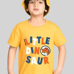 AUSK Boys Typography Printed Drop-Shoulder Sleeves Cotton T-shirt-image-60