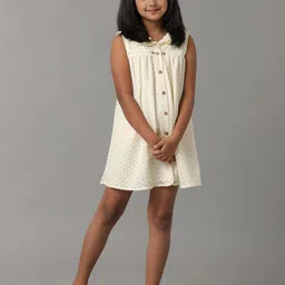 UNDER FOURTEEN ONLY Girls Self Design Above the Keyboard Collar A-Line Above Knee Dress-image-21