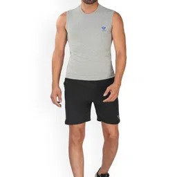 SYFKO Men Solid Running Mid-Rise Regular Fit Sports Shorts-image-12