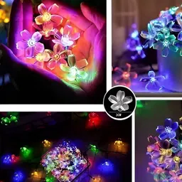 SPARK WORLD 14 Blue & Green Flower LED String Lights image 3