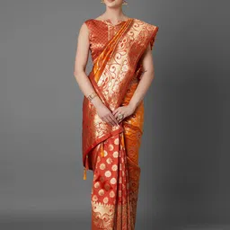 shree krishna fashion Woven Design Zari Kanjeevaram Saree-image-21