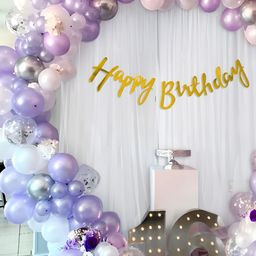 Special You 57 Pcs White & Purple Balloons & Banner Festive Decor-image-14