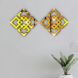 VAH Kya Bat Hai !! Set Of 2 Square Wall Hanging Home Decor Mirror Sticker-picture-39