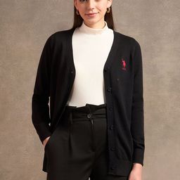U.S. Polo Assn. Women Front-Open Cotton Sweater-image-125