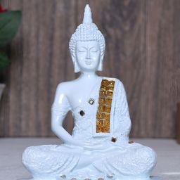 Aura White Buddha Idol Showpiece-image-27