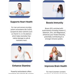 Brace Q10 Co-Enzyme Q10, Lycopene & Multivitamin Tablet For Antioxidant Support10 Tab image 4