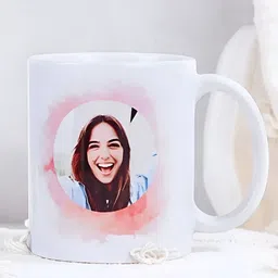 fnp White & Pink Printed Ceramic Glossy Mugs Set of Cups and Mugs-33