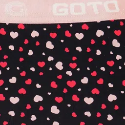 GOTO Pack Of 2 Printed Mid-Rise Hipster Briefs nylon print outer elastic Blk Pink-Red 2ps image 3