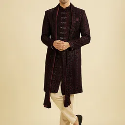 Manyavar Men Embroidered Sherwani With Dupatta-image-5