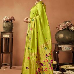 DIVASTRI Woven Design Zari Saree With Blouse Piece-image-97