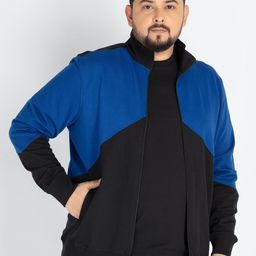 UNSIZED Men Plus Size Mock Collar Cotton Sweatshirt-9