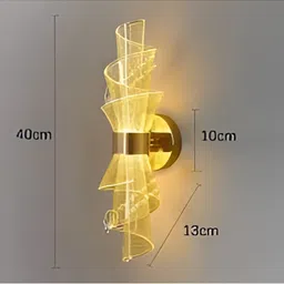 FILLISKA Gold-Toned & Transparent Acrylic Contemporary Abstract Shaped Shaped Wall Lamp-0