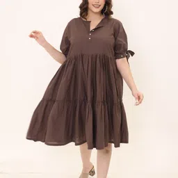 Swadeshi Shringaar Women Cotton A-Line Dress-image-20