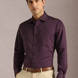Louis Philippe Men Solid Spread Collar Cotton Formal Shirt-image-95