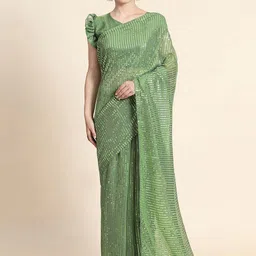 DIVASTRI Embellished Pure Georgette Saree-picture-2