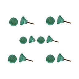 Indianshelf 6Pcs Green Textured Glass Diamond Knobs-image-88
