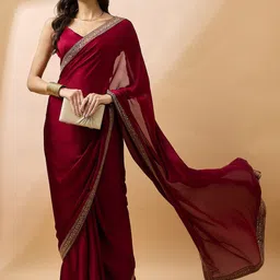 Being Naari Embroidered Border Sequinned Saree-image-63
