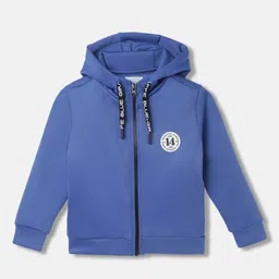Blue Giraffe Boys Solid Hood Front-Open Sweatshirt-image-51