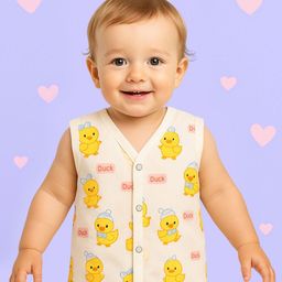Kidbea Infants Duck Printed Jhabla Vest Jhabla_Duck_03M-image-79