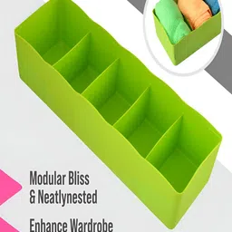 Kuber Industries Blue & Green 5Pcs Reusable Multi-Utility Organisers image 3