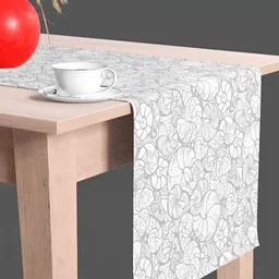 ArtzFolio Grey & White Printed Dining Center Table Runner image 1