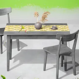 ArtzFolio Yellow & Green Geometric Printed Rectangle Table Runner image 4