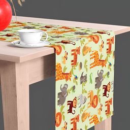 ArtzFolio Cream Colored & Brown Digital Printed Table Runner image 1