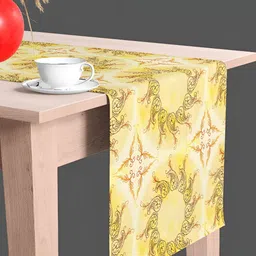 ArtzFolio Mustard Printed Table Runner for Dining & Center Table image 2