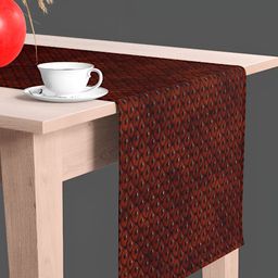 ArtzFolio Brown Geometric-Printed Edge To Edge Table Runner image 2