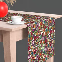 ArtzFolio White & Green Digital Printed Table Runner image 2