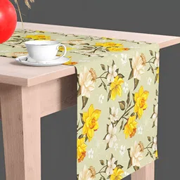 ArtzFolio Cream & Yellow Digital Printed Table Runner image 2