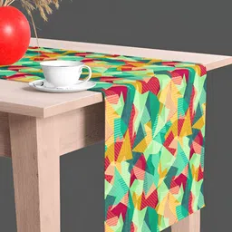 ArtzFolio Green & Yellow Digital Printed Table Runner image 1
