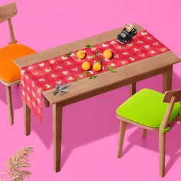 ArtzFolio Red & White Digital Printed Table Runner image 3