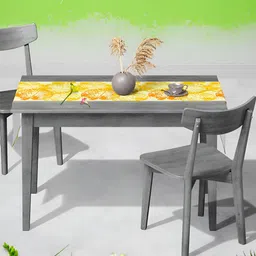 ArtzFolio Cream Colored & Yellow Digital Printed Table Runner image 4