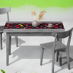 ArtzFolio Black Geometric-Printed Edge To Edge Table Runner image 4