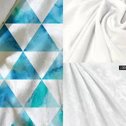 ArtzFolio White & Blue Digital Printed Table Runner image 5